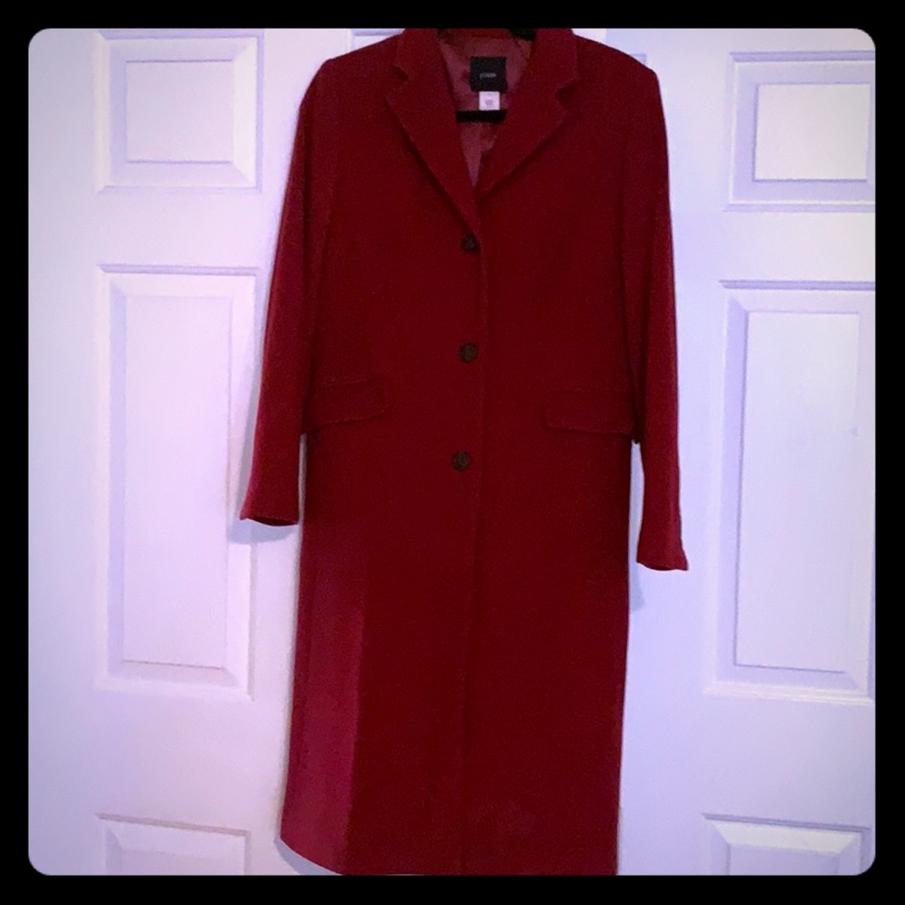 Deep red JCREW lady day coat with thinsulate sz 6